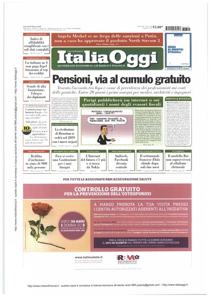 Italia oggi : quotidiano di economia finanza e politica